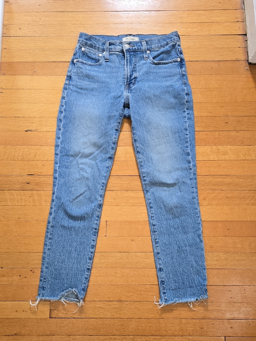 Madewell, The Mid-Rise Perfect Vintage Jean, Lght Med Wash, Raw Hem, EUC, W's 26